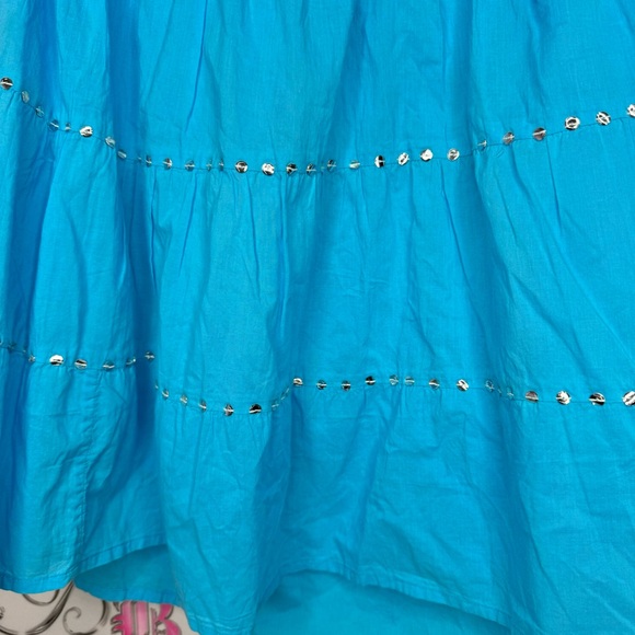 Peppermint bay skirt blue sequins floral embroidery ruffle, frilly bohemian - Picture 6 of 10